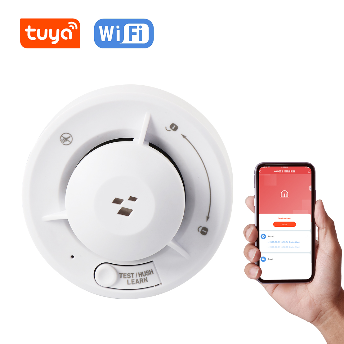 Smart Smoke Alarm with WiFi Connectivity - A modern, wireless smoke detector designed for seamless integration with smart home systems, ensuring timely alerts and enhanced safety.